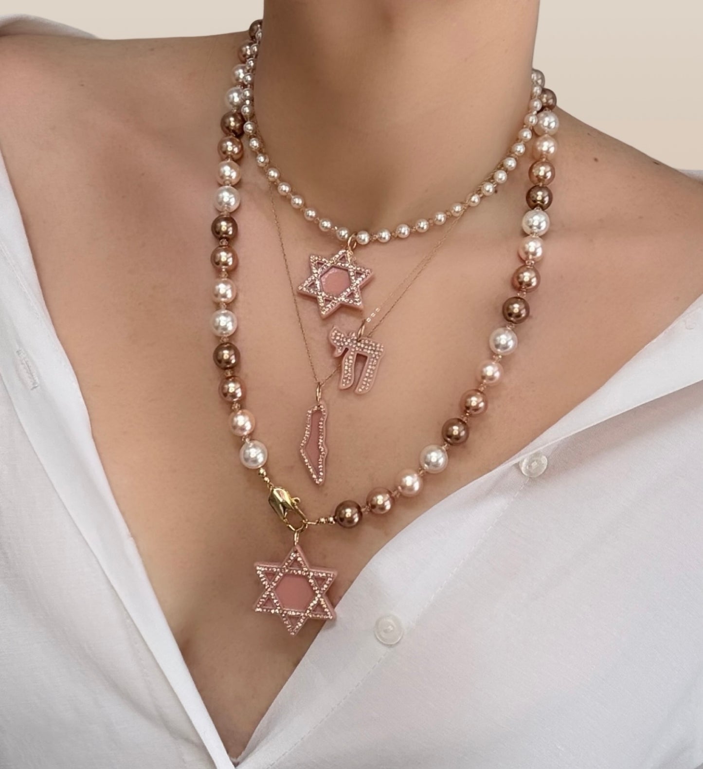 Chunky Crystal Pearl Necklace
