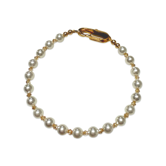 Petite Crystal Pearl Bracelet